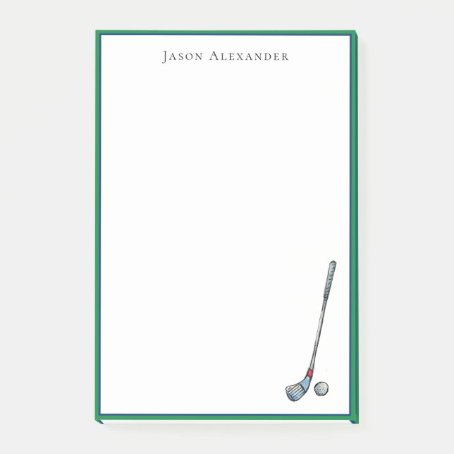 Golf club & ball Personalizes  Post-it Notes (Front)