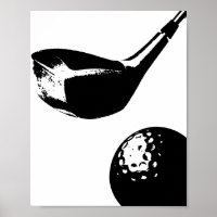 Golf Club Ball Poster Modern Sports Print