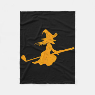 Golf Club Broom Witch Golf Player Lazy Halloween C Fleece Blanket