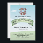 Golf Club Charity Tournament Logo Photo Invitation<br><div class="desc">This Golf Club Men's Tournament Invitation can be fully personalized and the photo replaced with your own. It can be used for a corporate or charity gold tournament or, with a change of text, a retirement or birthday party invitation. Any design assistance, just send a chat and we'll be delighted...</div>