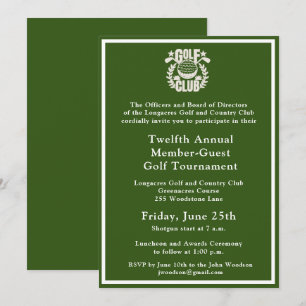 Golf Club Corporate Tournament Logo Invitation
