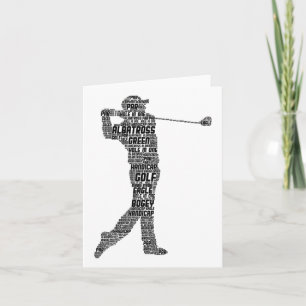 Golf Club Golfer Golfing Men Boys Kids 1 Card