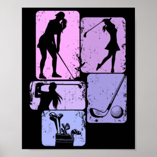 Golf Club Golfer Golfing Women Girls Kids Poster