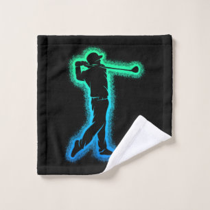 Golf Club Golfer Kids Boys Men Golfing Wash Cloth