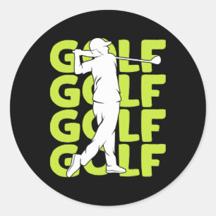 Golf Club Golfing Golfer Kids Boys Men 1  Classic Round Sticker