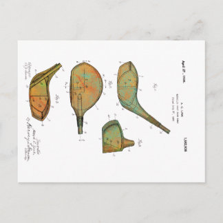 GOLF CLUB HEADS 1925 PATENT - Postcard