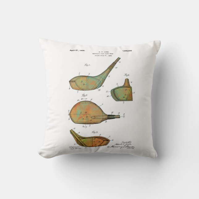 GOLF CLUB HEADS - Circa 1925 - throw pillow (Front)