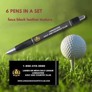 Golf Club & League Logo Phone Leather Texture  Pen