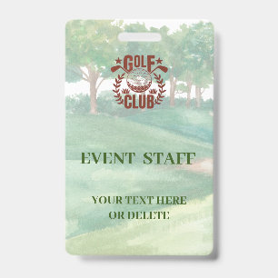 Golf Club League Photo Logo Event Staff  Badge