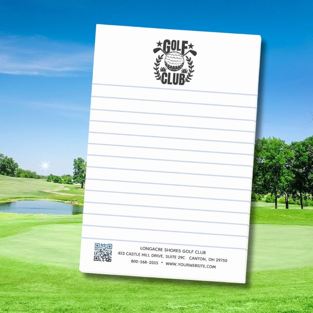 Golf Club Logo and QR Code Lined     Post-it Notes (Creator Uploaded)