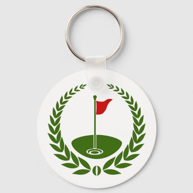 Golf Club Logo Custom Classic Golf Flag /Pro Shop  Keychain (Front)