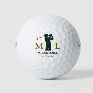 Golf Club Name Abbreviation with Monogram Golf Balls