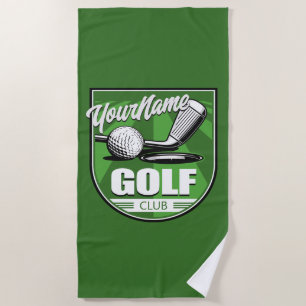 Golf Club NAME Pro Golfer Player Personalized  Beach Towel