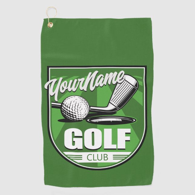 Golf Club NAME Pro Golfer Player Personalized   Golf Towel (Front)