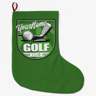 Golf Club NAME Pro Golfer Player Personalized   Large Christmas Stocking