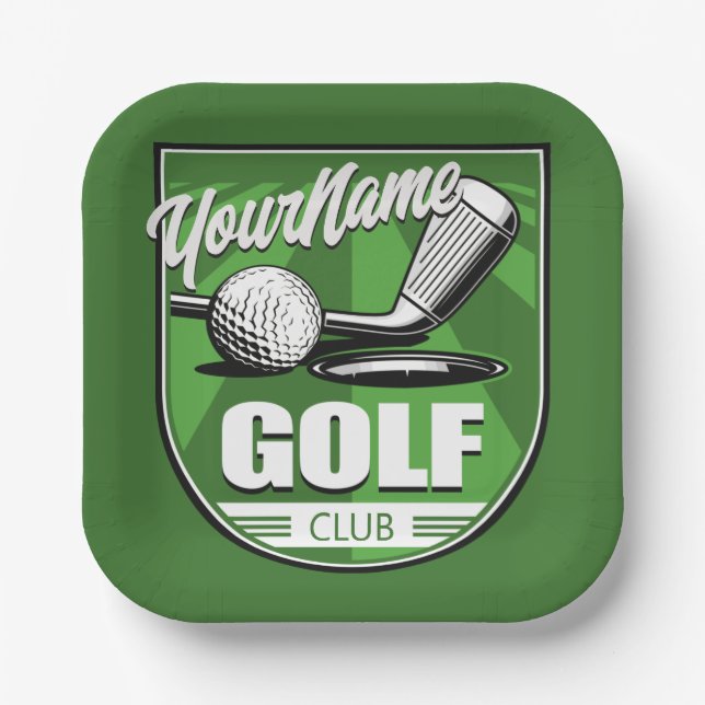 Golf Club NAME Pro Golfer Player Personalized   Paper Plate (Front)