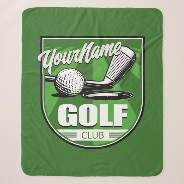 Golf Club NAME Pro Golfer Player Personalized Sherpa Blanket (Front)