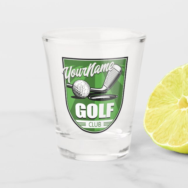 Golf Club NAME Pro Golfer Player Personalized Shot Glass (Front)