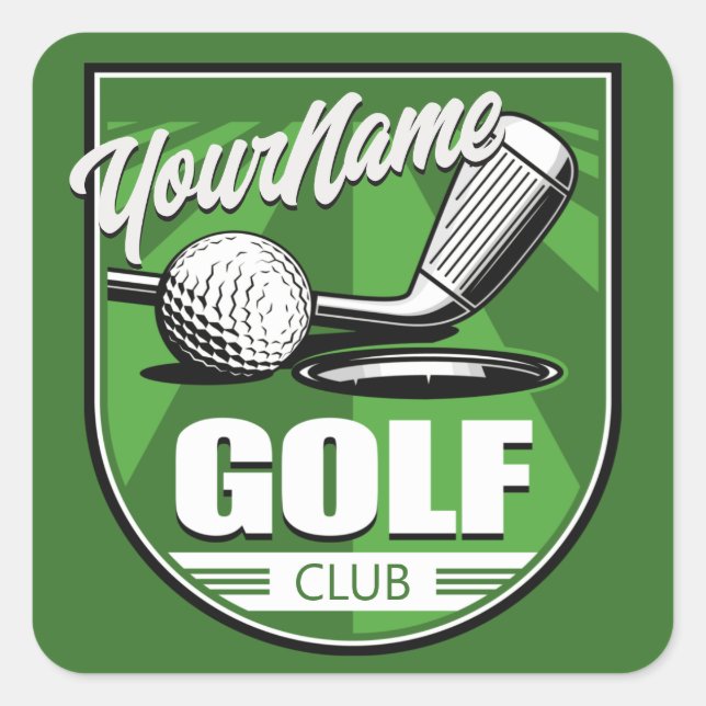 Golf Club NAME Pro Golfer Player Personalized   Square Sticker (Front)