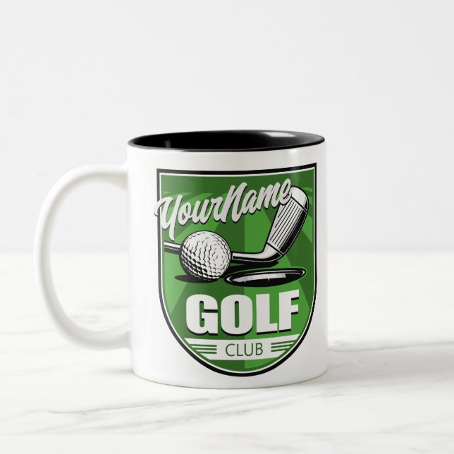 Golf Club NAME Pro Golfer Player Personalized   Two-Tone Coffee Mug (Left)