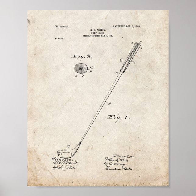 Golf-club Patent - Old Look Poster (Front)