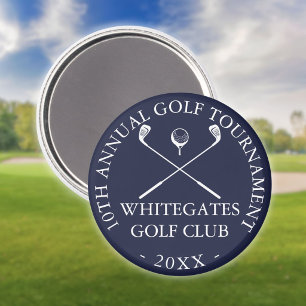 Golf Club Tournament Custom Navy Blue Magnet