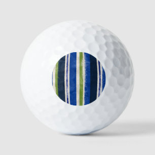 Golf Clubhouse Blue Green Stripes Balls