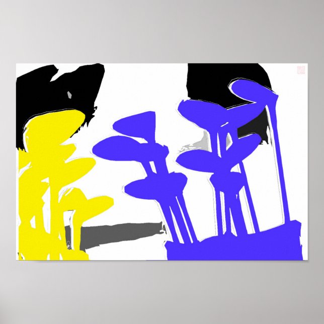 Golf Clubs Abstract - Original Golf Art Print (Front)
