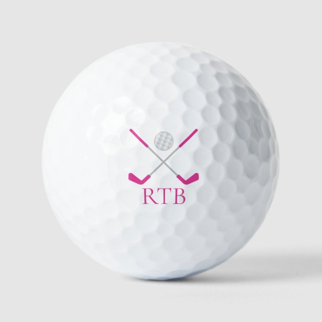 Golf Clubs and Ball Personalized Golf Balls (Front)
