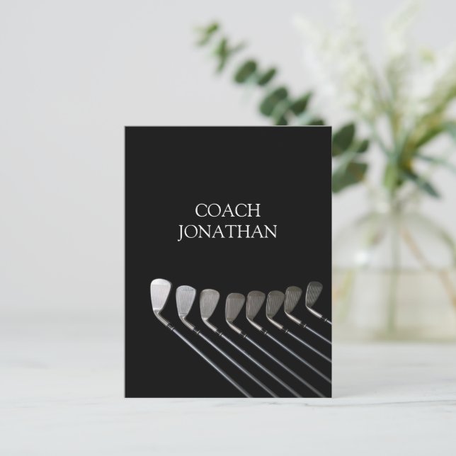 Golf Clubs Art Golf Coach Name For Golf Players Postcard (Standing Front)