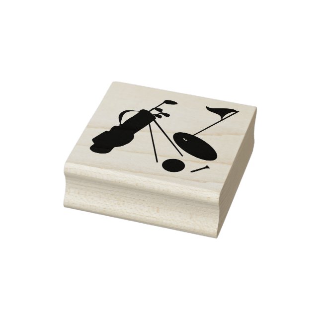 Golf clubs, ball & tee rubber stamp (Stamp)