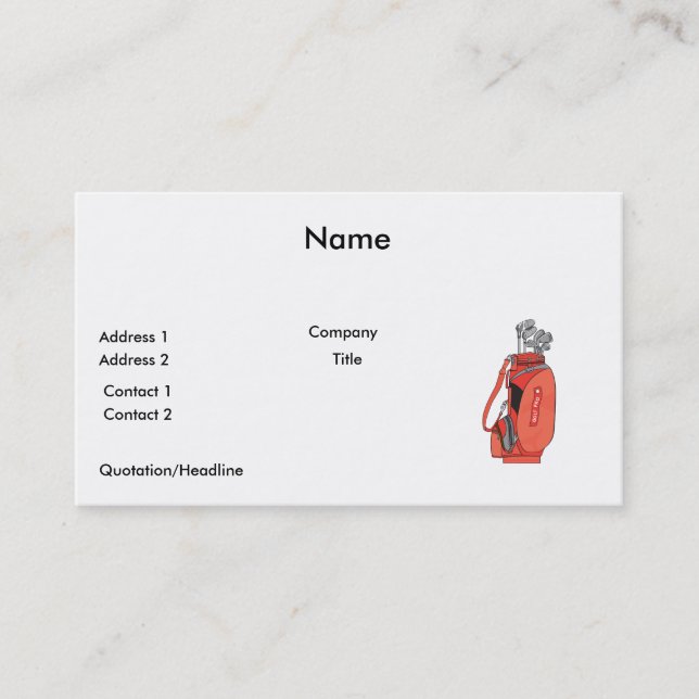 golf clubs business card (Front)