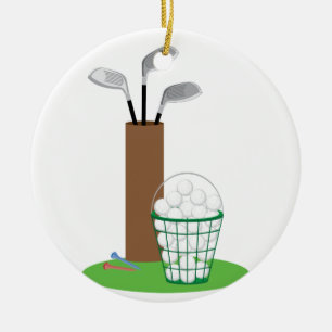 Golf Clubs Ceramic Ornament