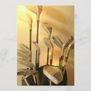 Golf Clubs in Bag Invitation