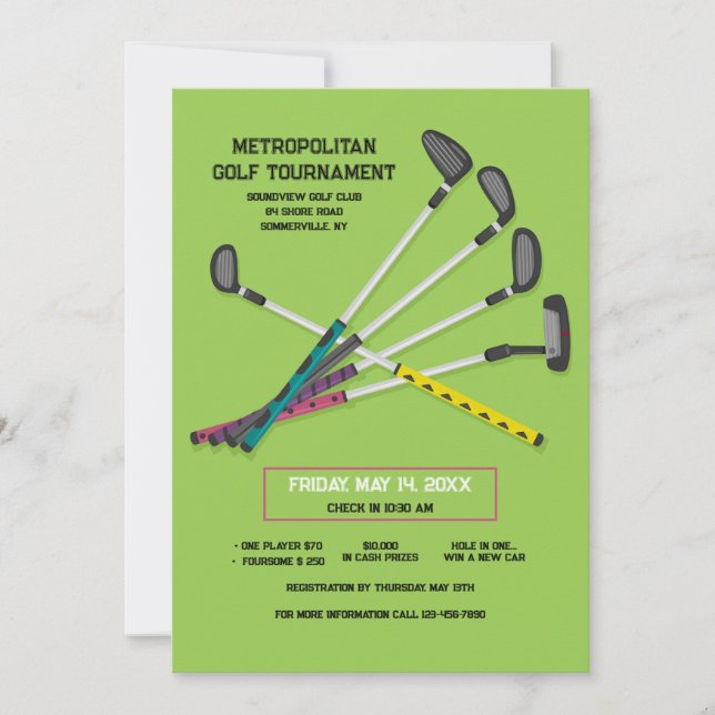 Golf Clubs Invitation (Front)