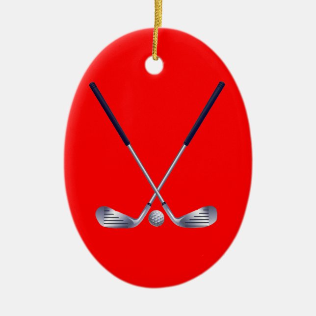 Golf Clubs Oval Ornament (Front)