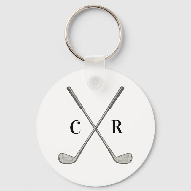 Golf Clubs Personalized Keychain (Front)