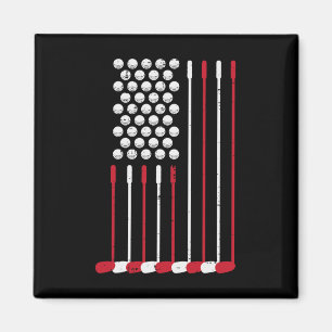 Golf Clubs Us Flag 4th July Patriotic Golfer Dad M Magnet