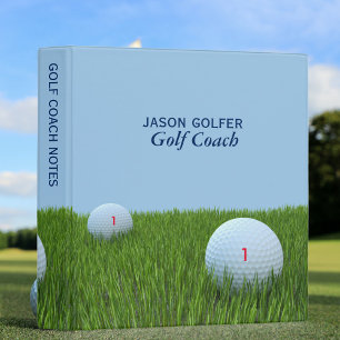Golf Coach Blue and Green Sports Binder
