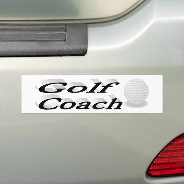 Golf Coach Bumper Sticker (On Car)
