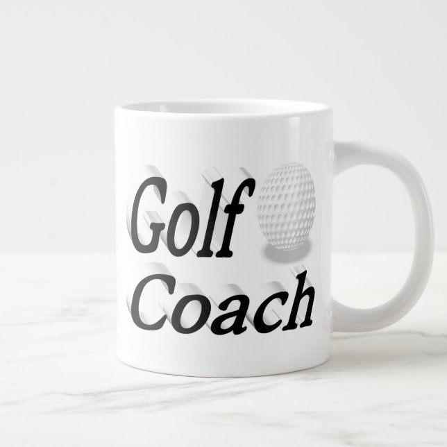 Golf Coach demi-texte Géant Café Mug (Droite)