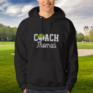 Golf Coach Golfer Ball Typography Personalized Hoodie