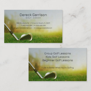 Golf Coach Professional Golf Instructor Lesson Business Card