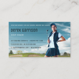 Golf Coach Professional Golf Instructor Lesson Business Card