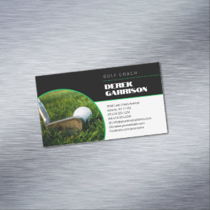 Golf Coach   Professional Golf Instructor Lesson Magnetic Business Card