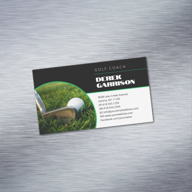 Golf Coach | Professional Golf Instructor Lesson Magnetic Business Card (In Situ)