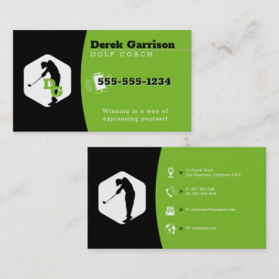 Golf Coach   Trainer Practice Lessons Business Card
