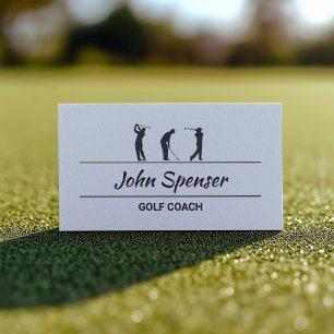 Golf Coach Trainer Simple Design White Card