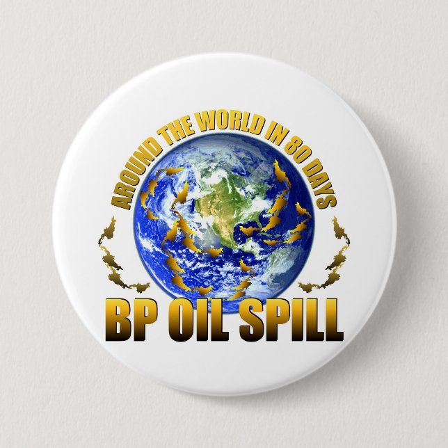 Golf Coast Oil Spill 3 Inch Round Button (Front)