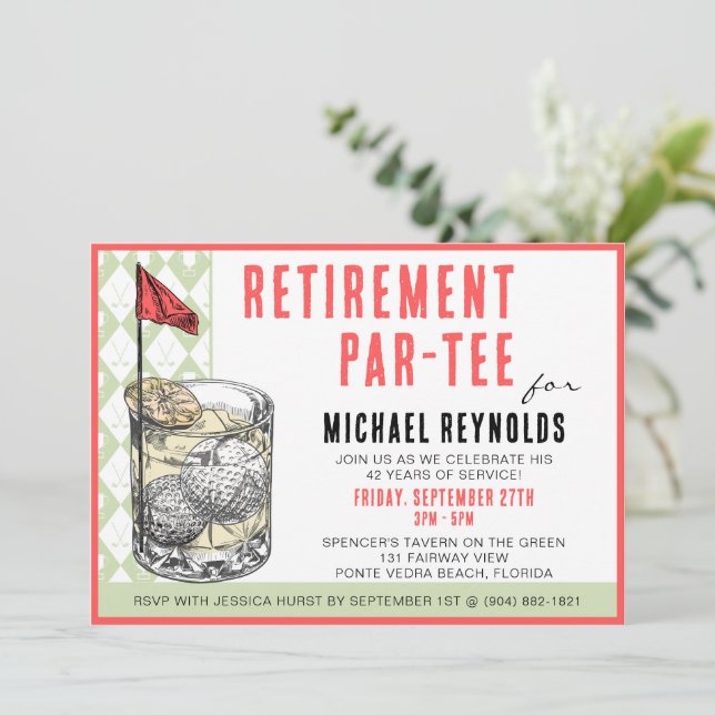 Golf Cocktail Party Invitation (Standing Front)